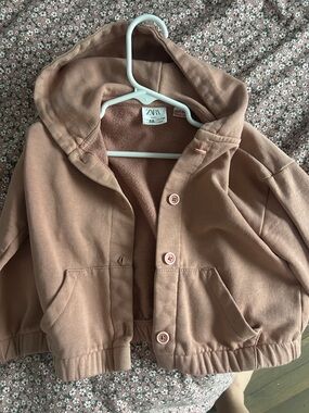 Zara Kids Hooded Jacket in Dusty Rose size 4-5